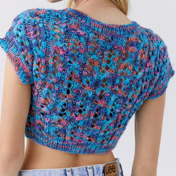 Urban Outfitters Lottie Crop Cardigan Sweater Size Medium - Picture 5 of 5